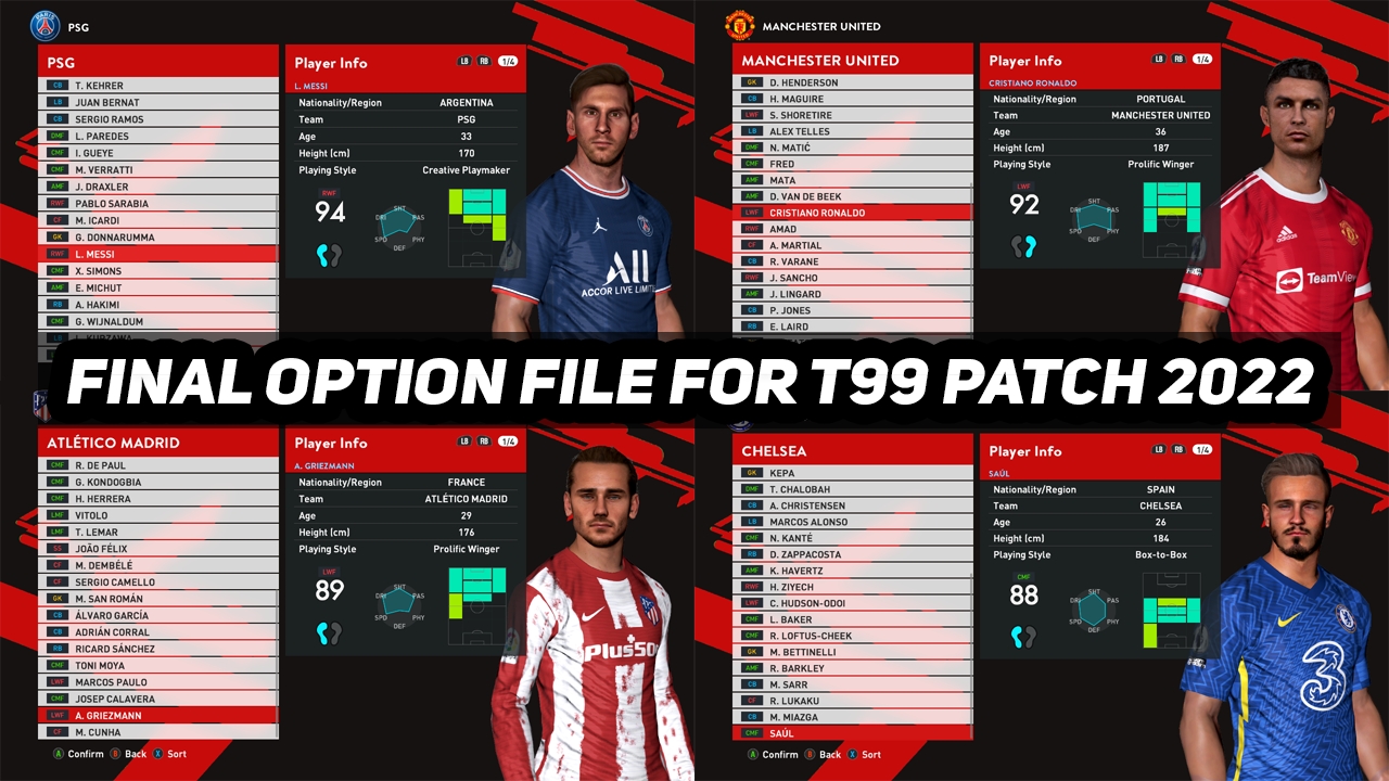 PES 2017 T99 PATCH OPTION FILE SEASON 2023/24