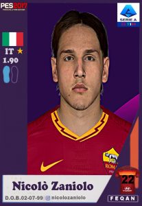 Nicolò Zaniolo Face Pes 2017 by Feqan