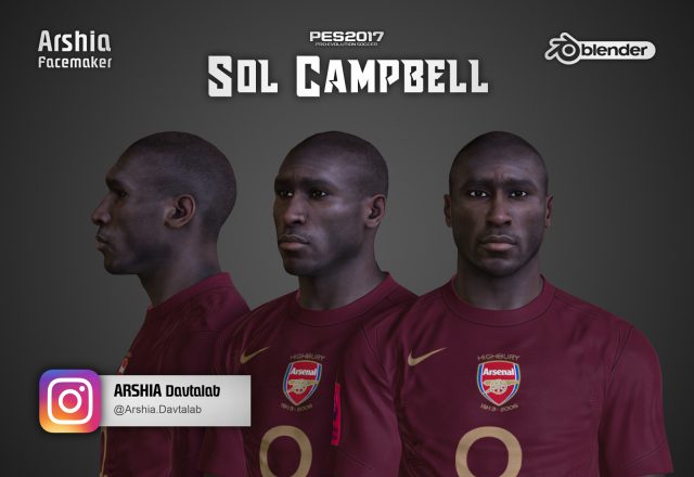 PES 2017 Sol Campbell Face by Arshia Facemaker