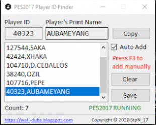 Download Player ID Finder PES2017 Tool