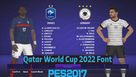 Qatar World Cup 2022 Font For PES 2017