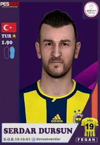 Serdar Dursun Face Pes 2017 by Feqan